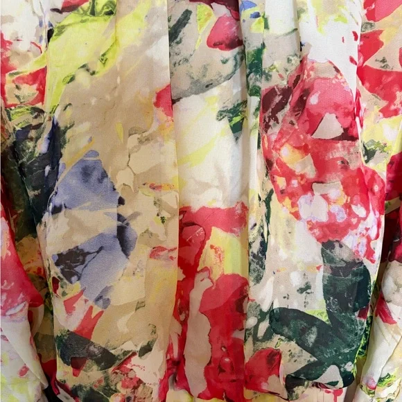 Signature by Robbie Bee Yellow Floral Print Sleeveless Dress Size 14 - Picture 4 of 5